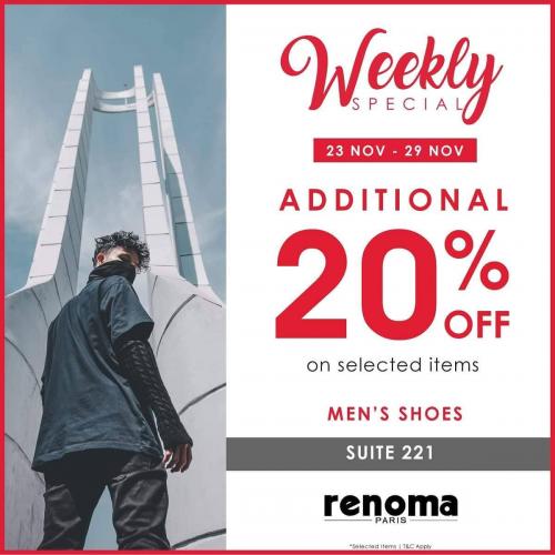 Renoma Paris Weekly Special Sale Additional 20% OFF at Genting Highlands Premium Outlets (23 November 2020 - 29 November 2020)