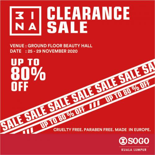 3INA Make-Up Clearance Sale Up To 80% OFF at SOGO Kuala Lumpur (25 November 2020 - 29 November 2020)