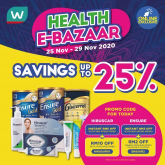 Watsons Online Health E-Bazaar Sale Savings Up To 25% & FREE Promo Code (25 Nov 2020 - 29 Nov 2020)