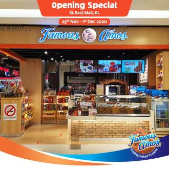Famous Amos KL East Mall Opening Promotion FREE Cookies (25 November 2020 - 1 December 2020)