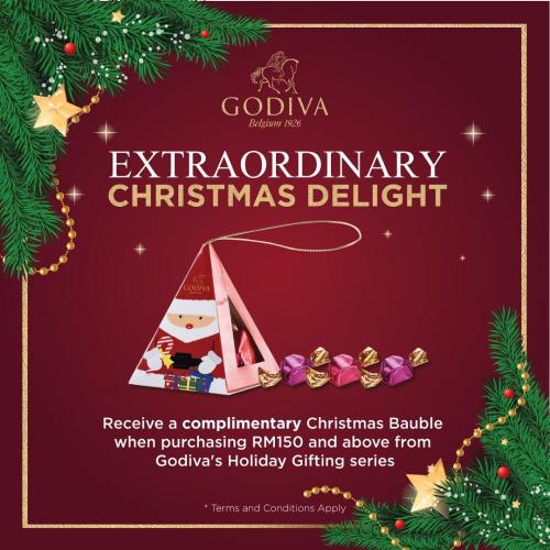 Godiva Christmas Promotion FREE Christmas Bauble at Johor Premium Outlets (27 November 2020 - 31 December 2020)