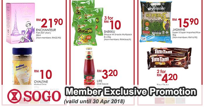 SOGO Malaysia Member Exclusive Promotion (valid until 30 April 2018)