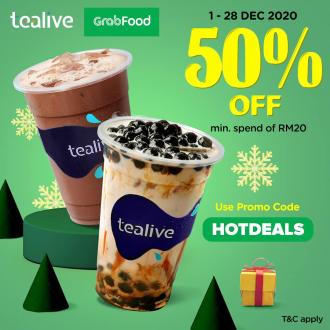 Tealive December Delivery Promotion 50% OFF Promo Code on GrabFood (1 December 2020 - 28 December 2020)