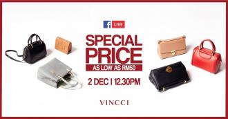 Padini Vincci Facebook Live Special Price Sale As Low As RM50 (2 December 2020)