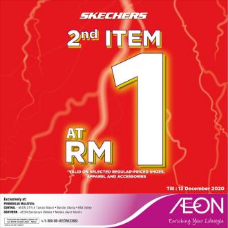 AEON Skechers Promotion 2nd Item @ RM1 (valid until 13 December 2020)