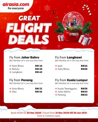 AirAsia Great Flight Deals Promotion (valid until 20 December 2020)