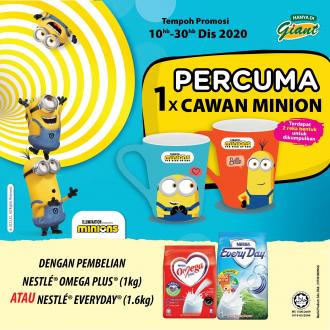 Giant Nestle Omega Plus & Nestle Everyday Promotion FREE Minions Cup (10 December 2020 - 30 December 2020)