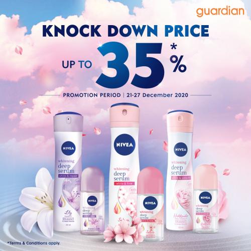 Guardian Nivea Knock Down Price Promotion Up To 35% OFF (21 December 2020 - 27 December 2020)