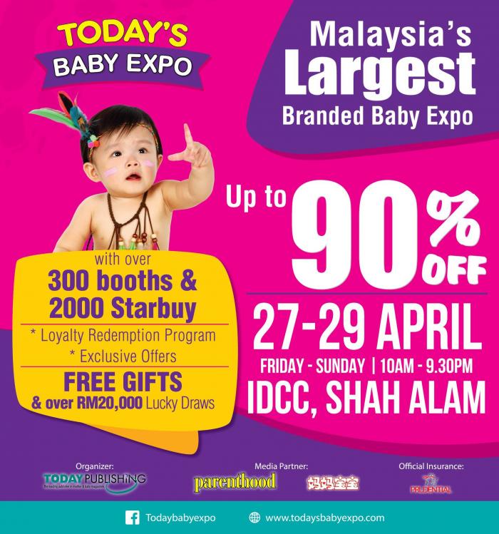 Today's Baby Expo Up To 90% OFF at IDCC Shah Alam (27 April 2018 - 29 April 2018)