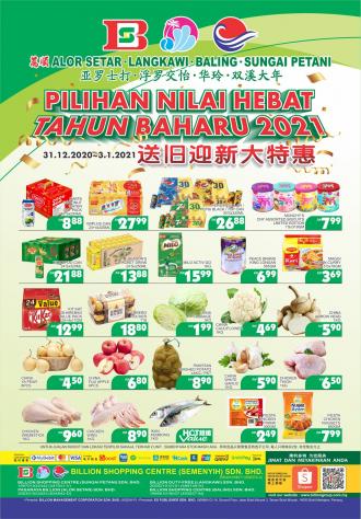 BILLION New Year 2021 Promotion at 4 Selected Stores (31 Dec 2020 - 3 Jan 2021)