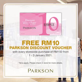 Parkson FREE Voucher Promotion (1 January 2021 - 3 January 2021)