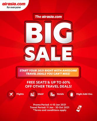 AirAsia Big Sale FREE Seats (4 January 2021 - 10 January 2021)