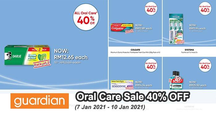 Guardian Oral Care Sale 40% OFF (7 Jan 2021 - 10 Jan 2021)