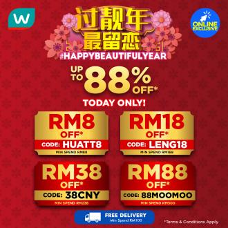 Watsons Online Chinese New Year Sale Up To 88% OFF & FREE Promo Code (14 Jan 2021)