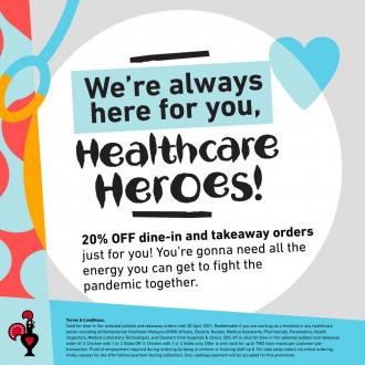 Nando's Frontline Heroes 20% OFF Promotion (valid until 30 Apr 2021)