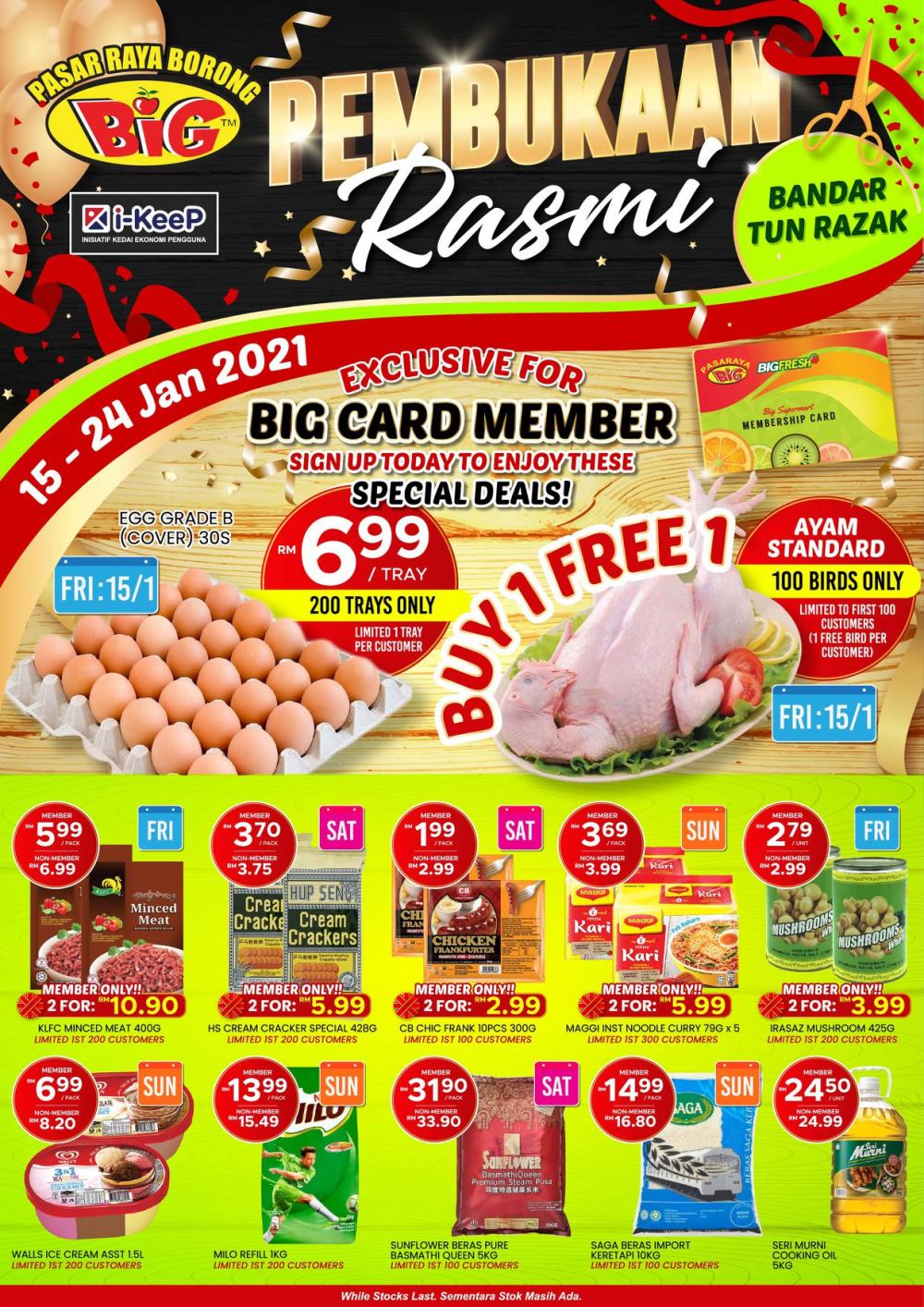 Pasaraya BiG Bandar Tun Razak Opening Promotion (15 January 2021 - 24 January 2021)