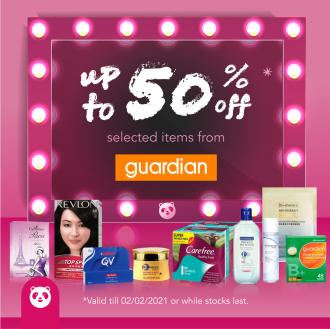 Guardian Promotion Up To 50% OFF on FoodPanda Shops (valid until 2 February 2021)