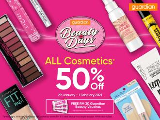 Guardian Beauty Days Cosmetics Sale 50% OFF (29 January 2021 - 1 February 2021)