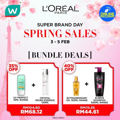 Watsons Online Loreal Super Brand Day Sale Up To 50% OFF & FREE Promo Code (3 February 2021 - 5 February 2021)