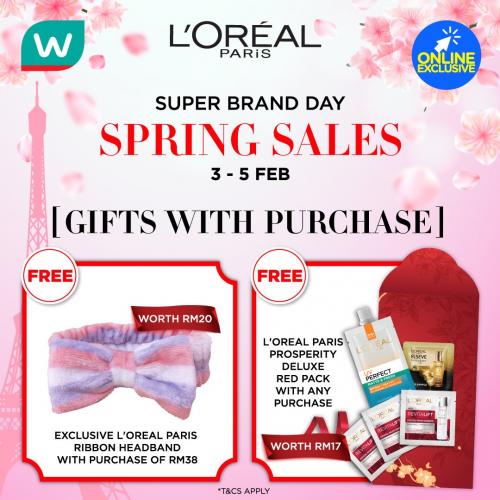 Watsons Online Loreal Super Brand Day Sale Up To 50% OFF & FREE Promo Code (3 February 2021 - 5 February 2021)