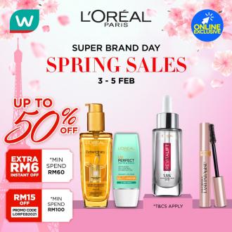 Watsons Online Loreal Super Brand Day Sale Up To 50% OFF & FREE Promo Code (3 Feb 2021 - 5 Feb 2021)