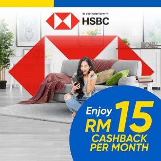 Touch 'n Go eWallet RM15 Cashback Promotion Reload With HSBC Credit Card (1 February 2021 - 31 May 2021)