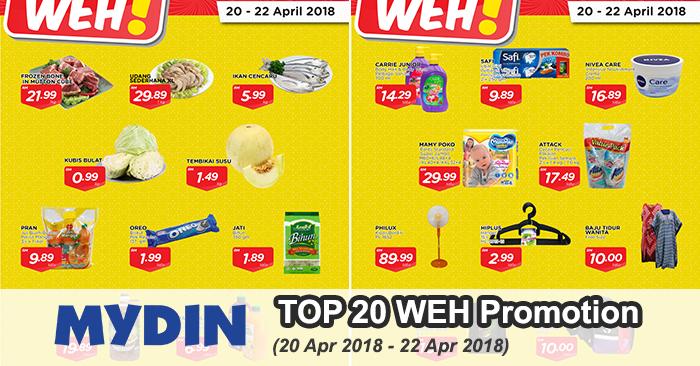 MYDIN TOP 20 WEH Promotion at Peninsular Malaysia (20 April 2018 - 22 April 2018)