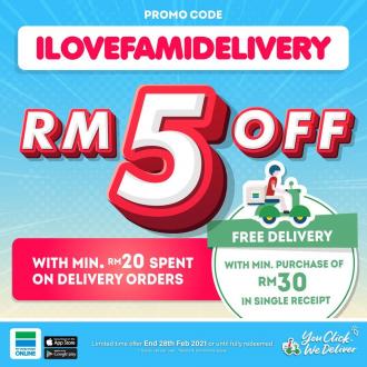 FamilyMart Online FREE Delivery & RM5 OFF Promo Code Promotion (valid until 28 Feb 2021)