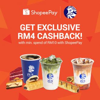 Zus Coffee RM4 Cashback Promotion pay with ShopeePay (valid until 30 April 2021)
