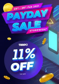 Trapo Pay Day Sale 11% OFF Storewide (25 February 2021 - 26 February 2021)