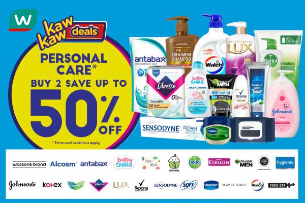 Watsons Personal Care Sale Buy 2 Save Up To 50% (25 February 2021 - 1 March 2021)