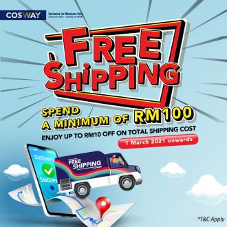 Cosway FREE Shipping Promotion (1 March 2021 onwards)