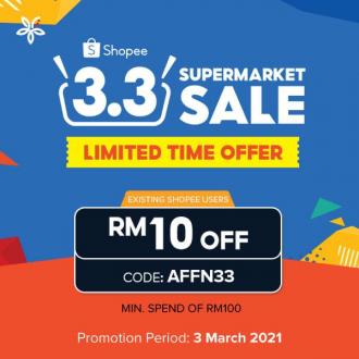 Shopee 3.3 Sale FREE RM10 OFF Promo Code with Affin Card (3 March 2021)