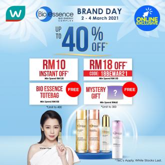 Watsons Online Bio-Essence Brand Day Sale Up To 40% OFF & FREE Promo Code (2 Mar 2021 - 4 Mar 2021)