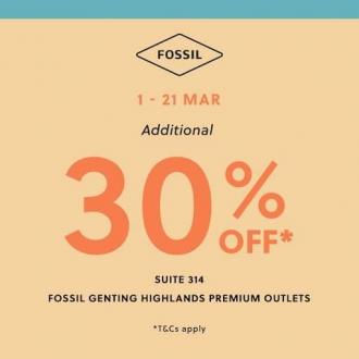 Fossil Special Sale Additional 30% OFF at Genting Highlands Premium Outlets (1 Mar 2021 - 21 Mar 2021)