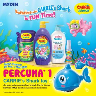 MYDIN CARRIE Products Promotion FREE CARRIE Shark Toy (valid until 7 March 2021)