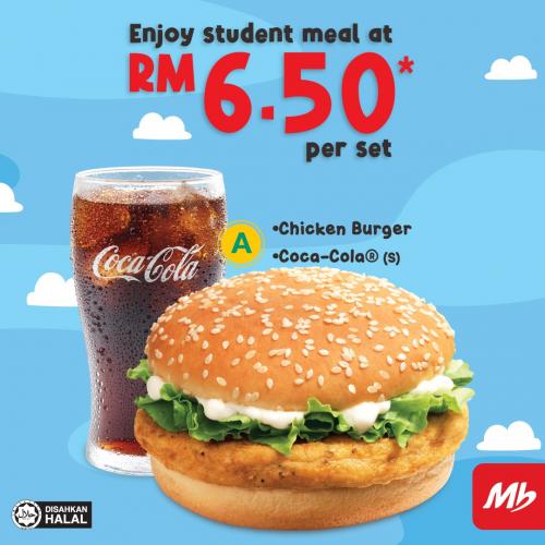 Marrybrown Student Meal Promotion only RM6.50 with MB Student Card (valid until 31 December 2021)