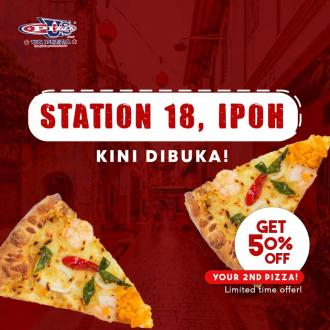 US Pizza Station 18 Ipoh Opening Promotion 2nd Pizza @ 50% OFF