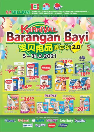 BILLION Baby Carnival Promotion at 8 Selected Stores (5 March 2021 - 31 March 2021)
