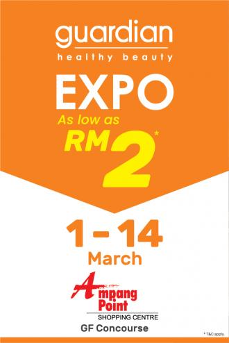 Guardian Expo As Low As RM2 at Ampang Point (1 Mar 2021 - 14 Mar 2021)