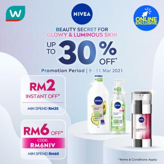 Watsons Online Nivea Brand Day Sale Up To 30% OFF & FREE Promo Code (9 Mar 2021 - 11 Mar 2021)
