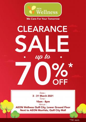 AEON Wellness Quill City Clearance Sale Up To 70% OFF (3 March 2021 - 31 March 2021)
