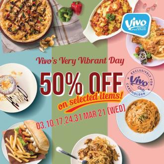 Vivo Pizza Very Vibrant Day 50% OFF Promotion (3,10,17,24,31 March 2021)