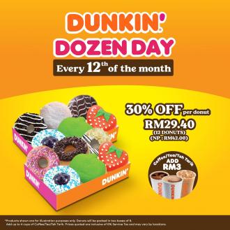 Dunkin Donuts Dozen Day Promotion 30% OFF (12 Mar 2021)