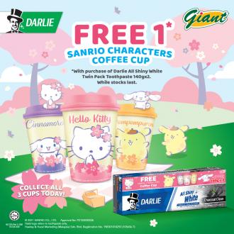 Giant Darlie Promotion FREE Sanrio Characters Coffee Cup (valid until 31 March 2021)