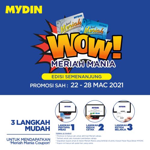 MYDIN Meriah Mania Coupons Promotion (22 March 2021 - 28 March 2021)