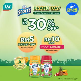 Watsons Online Scott's Brand Day Sale Up To 30% OFF & FREE Promo Code (23 March 2021 - 25 March 2021)