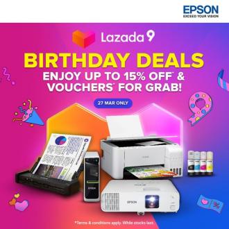 Epson Promotion Up To 15% OFF & FREE Vouchers on Lazada Birthday Sale (27 March 2021)