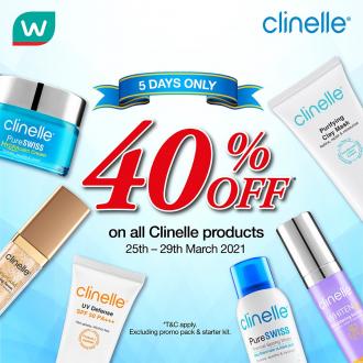 Watsons Clinelle 40% OFF Promotion (25 March 2021 - 29 March 2021)