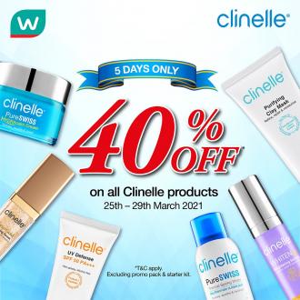 Watsons Clinelle 40% OFF Promotion (25 Mar 2021 - 29 Mar 2021)